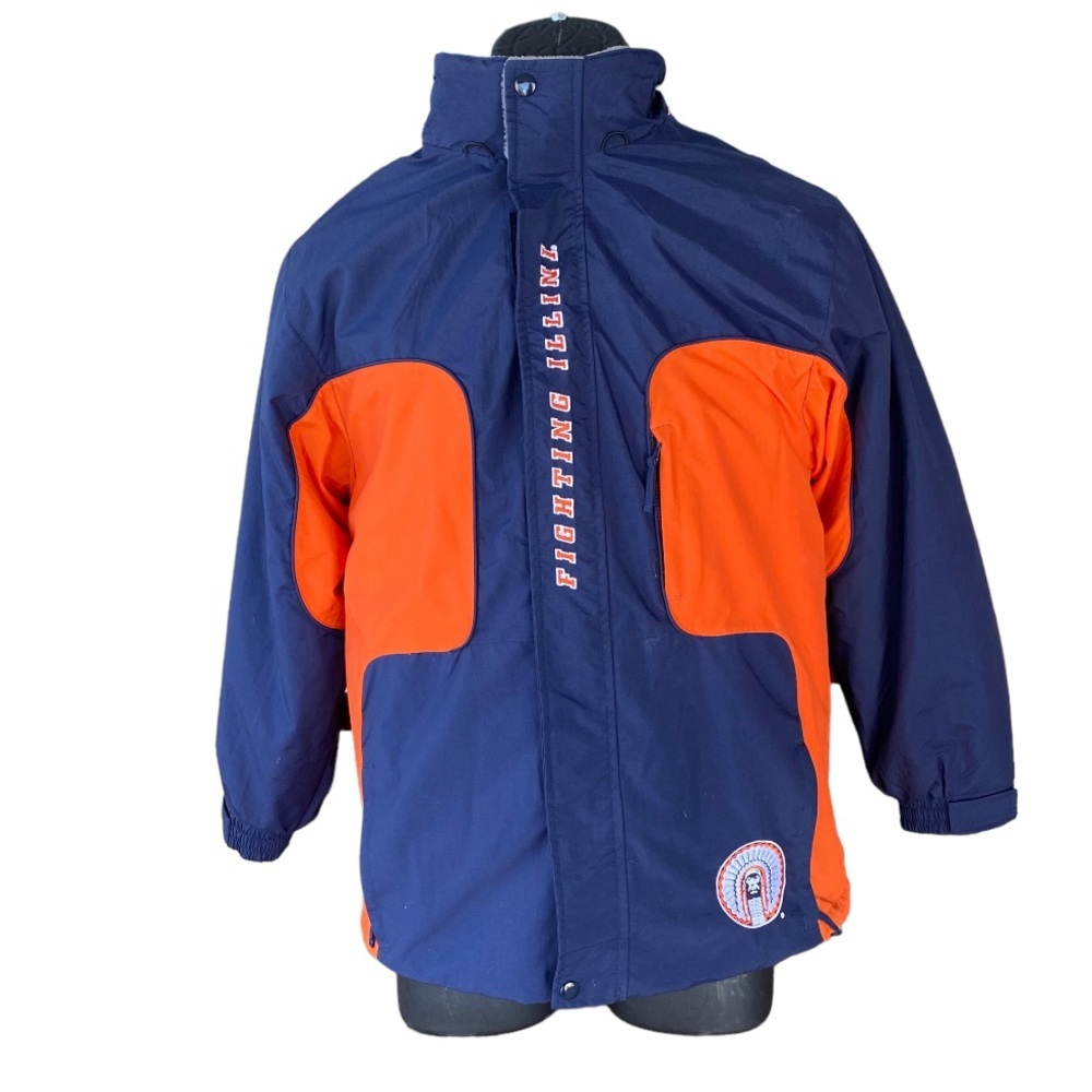 Boys Collegiate Fighting Illini coat fleece lining size large 14-16